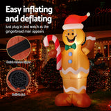 Christmas Decorations: Jingle Jollys Christmas Inflatable Gingerbread Man 1.5M Height LED Decorations Illuminated