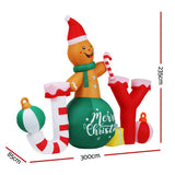 Christmas Decorations: Jingle Jollys Christmas Inflatable Gingerman Joy 3M Long Outdoor Decorations Illuminated