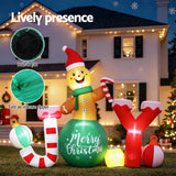 Christmas Decorations: Jingle Jollys Christmas Inflatable Gingerman Joy 3M Long Outdoor Decorations Illuminated