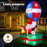 Christmas Clothing: Jingle Jollys Christmas Inflatable Santa in Ballon 2.8M Height LED Decorations Illuminated
