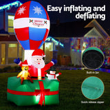 Christmas Clothing: Jingle Jollys Christmas Inflatable Santa in Ballon 2.8M Height LED Decorations Illuminated
