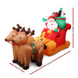 Christmas Decorations: Jingle Jollys Christmas Inflatable Santa Sleigh 2.2M Illuminated Decorations