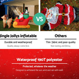 Christmas Decorations: Jingle Jollys Christmas Inflatable Santa Sleigh 2.2M Illuminated Decorations