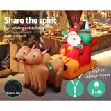 Christmas Decorations: Jingle Jollys Christmas Inflatable Santa Sleigh 2.2M Illuminated Decorations