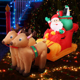 Christmas Decorations: Jingle Jollys Christmas Inflatable Santa Sleigh 2.2M Illuminated Decorations