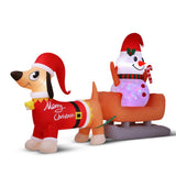 Christmas Decorations: Jingle Jollys Christmas Inflatable Snowman Dog 4.2M Tall Outdoor Decorations Illuminated