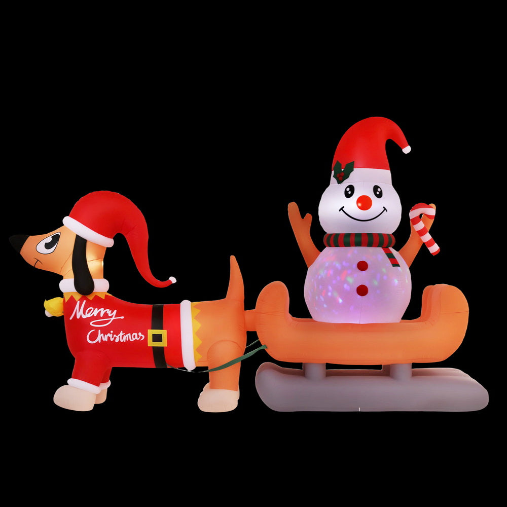 Christmas Decorations: Jingle Jollys Christmas Inflatable Snowman Dog 4.2M Tall Outdoor Decorations Illuminated