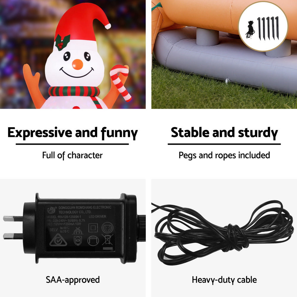 Christmas Decorations: Jingle Jollys Christmas Inflatable Snowman Dog 4.2M Tall Outdoor Decorations Illuminated