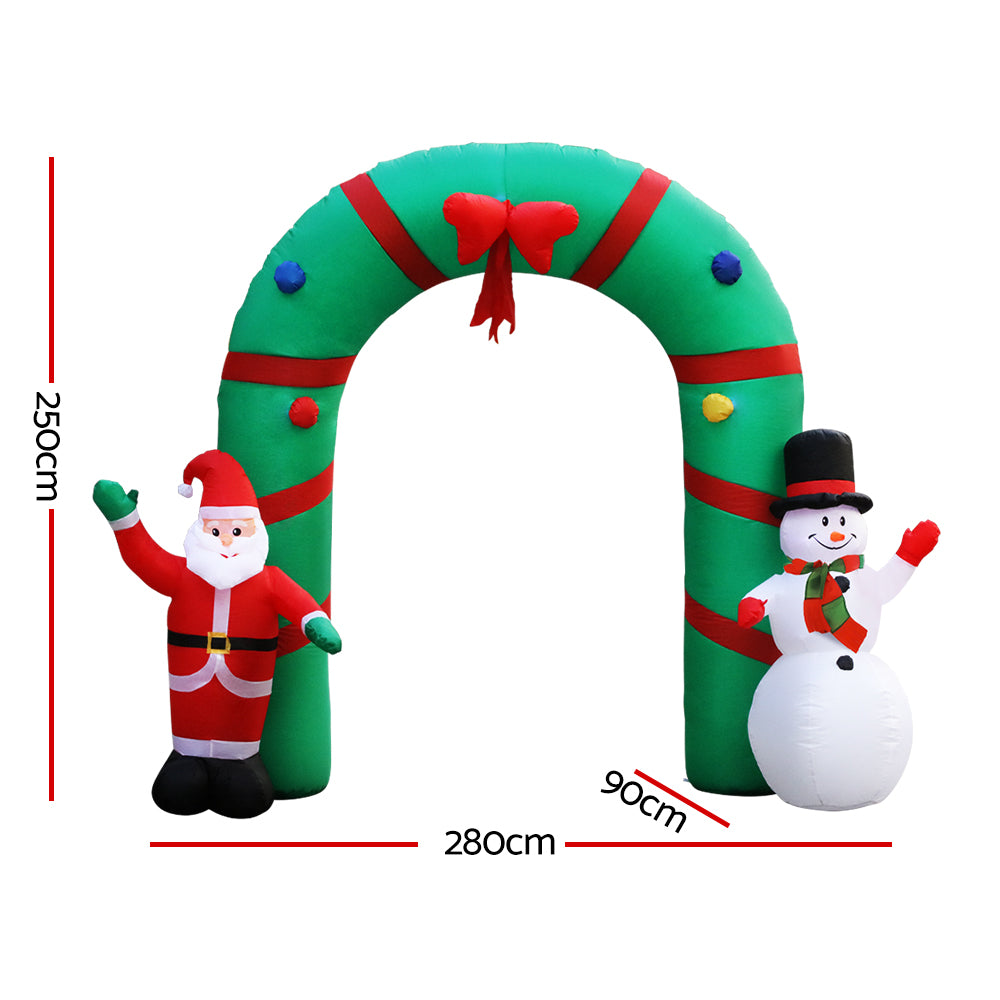 Christmas Decorations: Jingle Jollys Christmas Inflatable Archwary 2.8M Illuminated Decorations