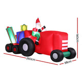 Christmas Clothing: Jingle Jollys Christmas Inflatable Santa Truck 2.6M Length LED Decorations Illuminated