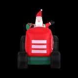 Christmas Clothing: Jingle Jollys Christmas Inflatable Santa Truck 2.6M Length LED Decorations Illuminated