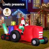 Christmas Clothing: Jingle Jollys Christmas Inflatable Santa Truck 2.6M Length LED Decorations Illuminated