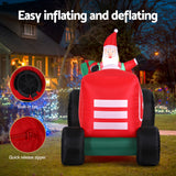 Christmas Clothing: Jingle Jollys Christmas Inflatable Santa Truck 2.6M Length LED Decorations Illuminated