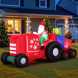 Christmas Clothing: Jingle Jollys Christmas Inflatable Santa Truck 2.6M Length LED Decorations Illuminated