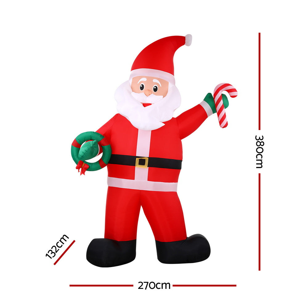 Costumes & Accessories: Jingle Jollys Christmas Inflatable Giant Santa 3.8M Height LED Illuminated Decorations