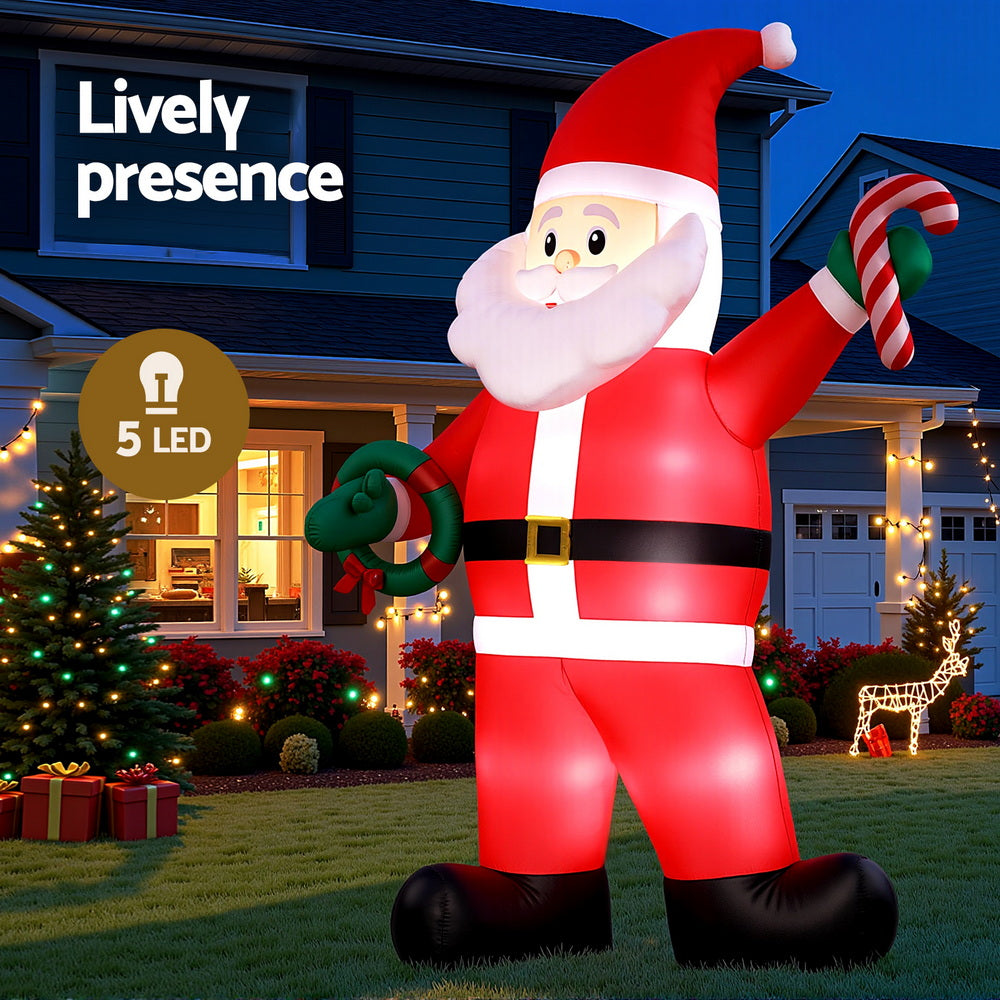 Costumes & Accessories: Jingle Jollys Christmas Inflatable Giant Santa 3.8M Height LED Illuminated Decorations
