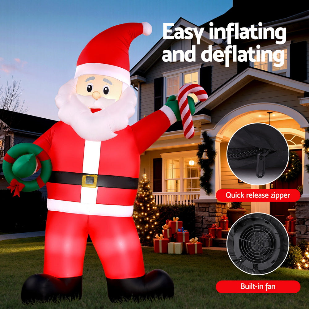Costumes & Accessories: Jingle Jollys Christmas Inflatable Giant Santa 3.8M Height LED Illuminated Decorations