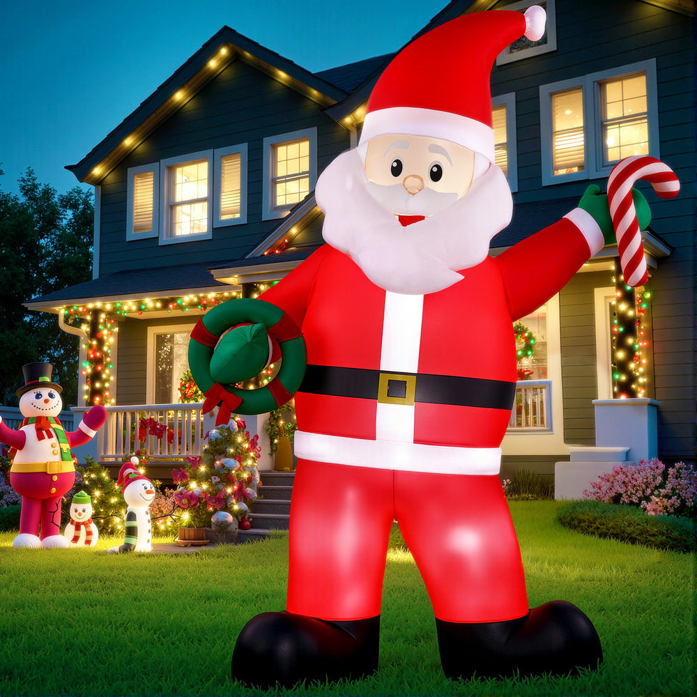 Costumes & Accessories: Jingle Jollys Christmas Inflatable Giant Santa 3.8M Height LED Illuminated Decorations