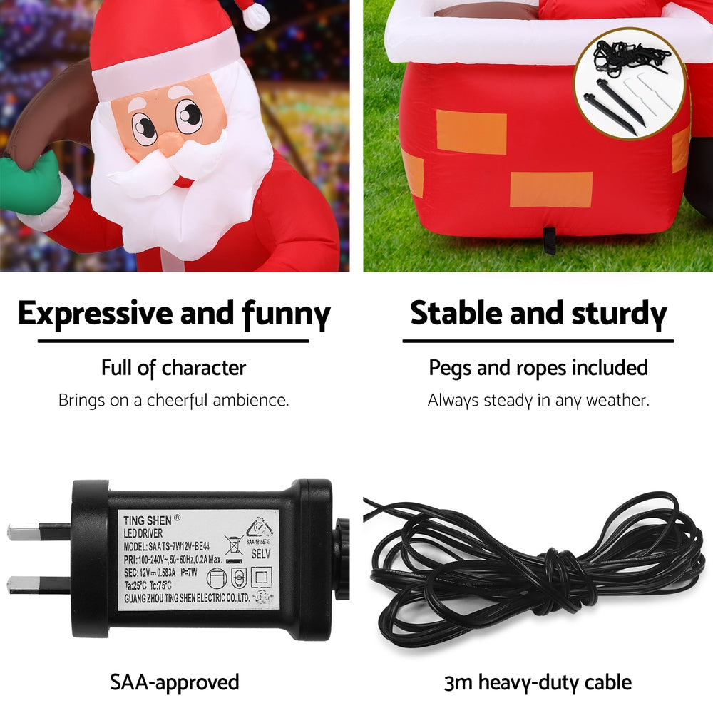 Christmas Decorations: Jingle Jollys Christmas Inflatable Santa Illuminated Decorations