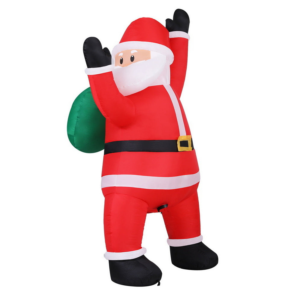 Outdoor Decorations & Lights: Jingle Jollys Christmas Inflatable Santa Climbing LED Illuminated Decorations 1.9M