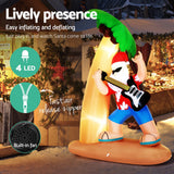Christmas Decorations: Jingle Jollys Christmas Inflatable Santa Guitar 2.1M Led Illuminated Decorations