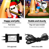Christmas Decorations: Jingle Jollys Christmas Inflatable Santa Guitar 2.1M Led Illuminated Decorations