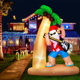 Christmas Decorations: Jingle Jollys Christmas Inflatable Santa Guitar 2.1M Led Illuminated Decorations