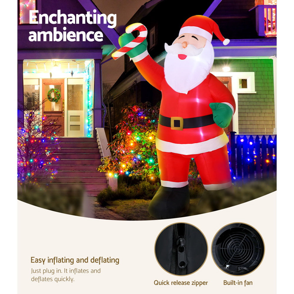 Christmas Decorations: Jingle Jollys Christmas Inflatable Santa 3M Illuminated Decorations