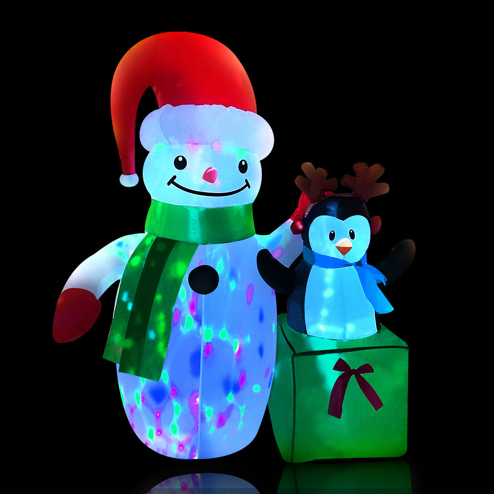 Christmas Decorations: Jingle Jollys Christmas Inflatable Snowman 1.8M Illuminated Decorations