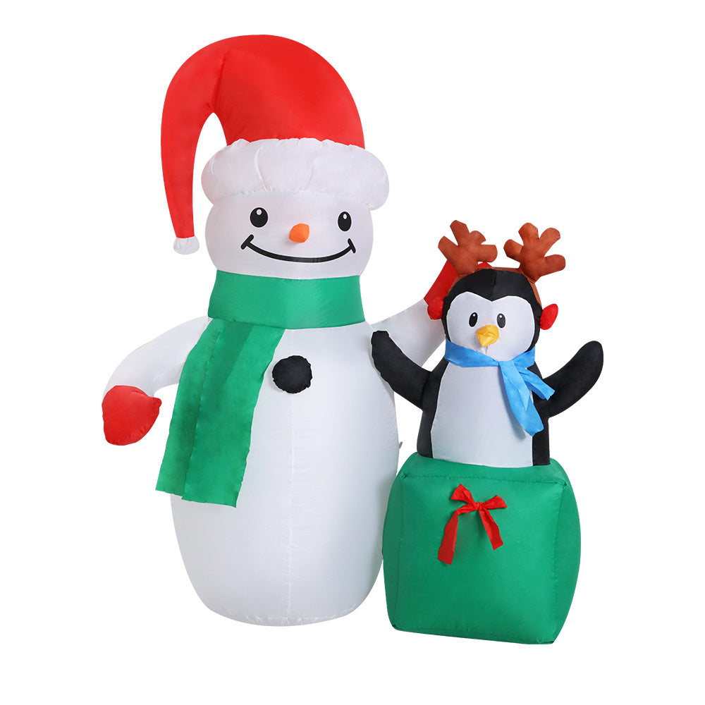 Christmas Decorations: Jingle Jollys Christmas Inflatable Snowman 1.8M Illuminated Decorations