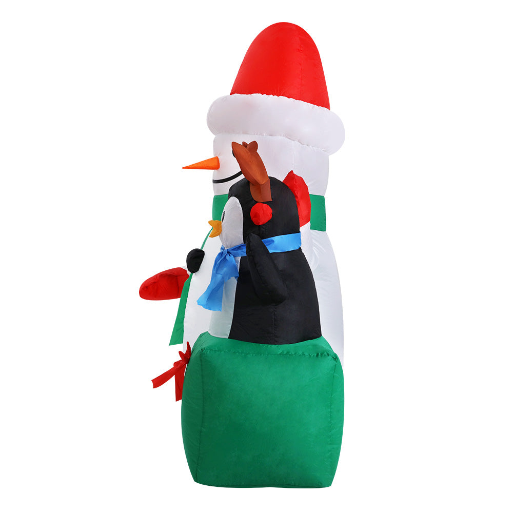 Christmas Decorations: Jingle Jollys Christmas Inflatable Snowman 1.8M Illuminated Decorations