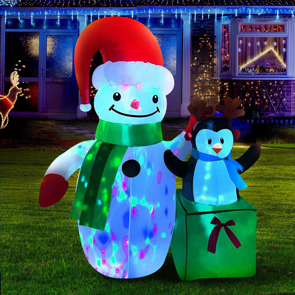 Christmas Decorations: Jingle Jollys Christmas Inflatable Snowman 1.8M Illuminated Decorations