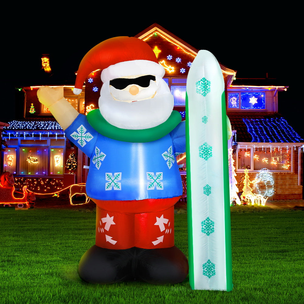 Christmas Decorations: Jingle Jollys Christmas Inflatable Santa 1.6M Illuminated Decorations