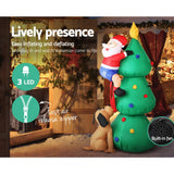 Christmas Decorations: Jingle Jollys Christmas Inflatable Santa Tree 1.8M Illuminated Decorations