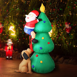 Christmas Decorations: Jingle Jollys Christmas Inflatable Santa Tree 1.8M Illuminated Decorations