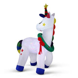Christmas Decorations: Jingle Jollys Christmas Inflatable Unicorn 1.8M Tall Outdoor Decorations Illuminated