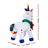 Christmas Decorations: Jingle Jollys Christmas Inflatable Unicorn 1.8M Tall Outdoor Decorations Illuminated