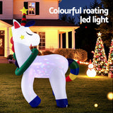 Christmas Decorations: Jingle Jollys Christmas Inflatable Unicorn 1.8M Tall Outdoor Decorations Illuminated