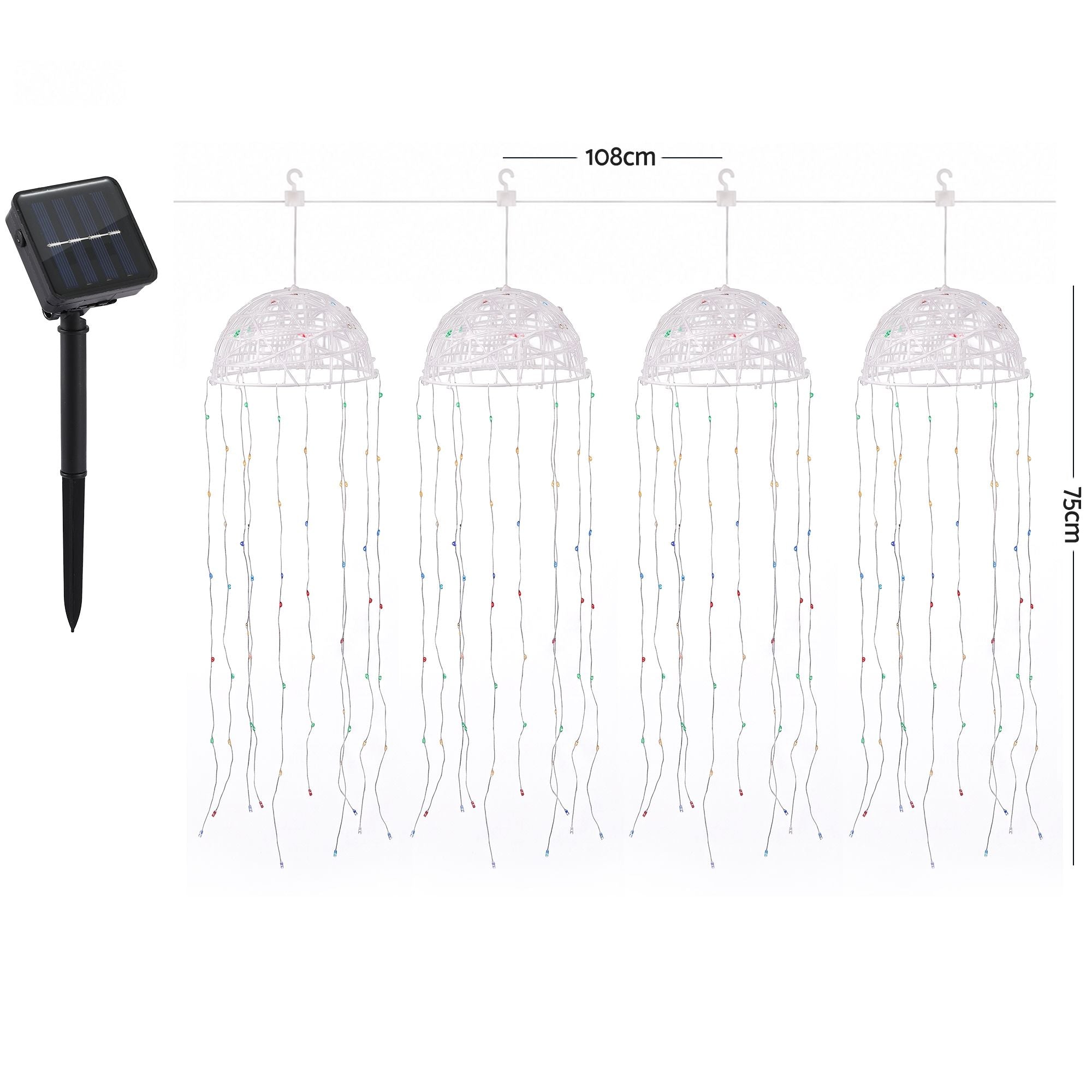 Jingle Jollys Christmas Lights Solar Jellyfish 4Pcs Garden Decorative Multi-Color