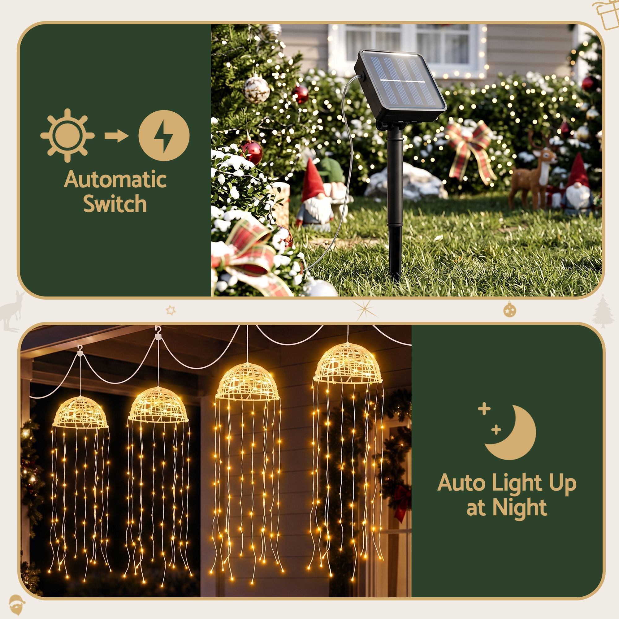 Jingle Jollys Christmas Lights Solar Jellyfish 4Pcs Garden Decorative Warm White