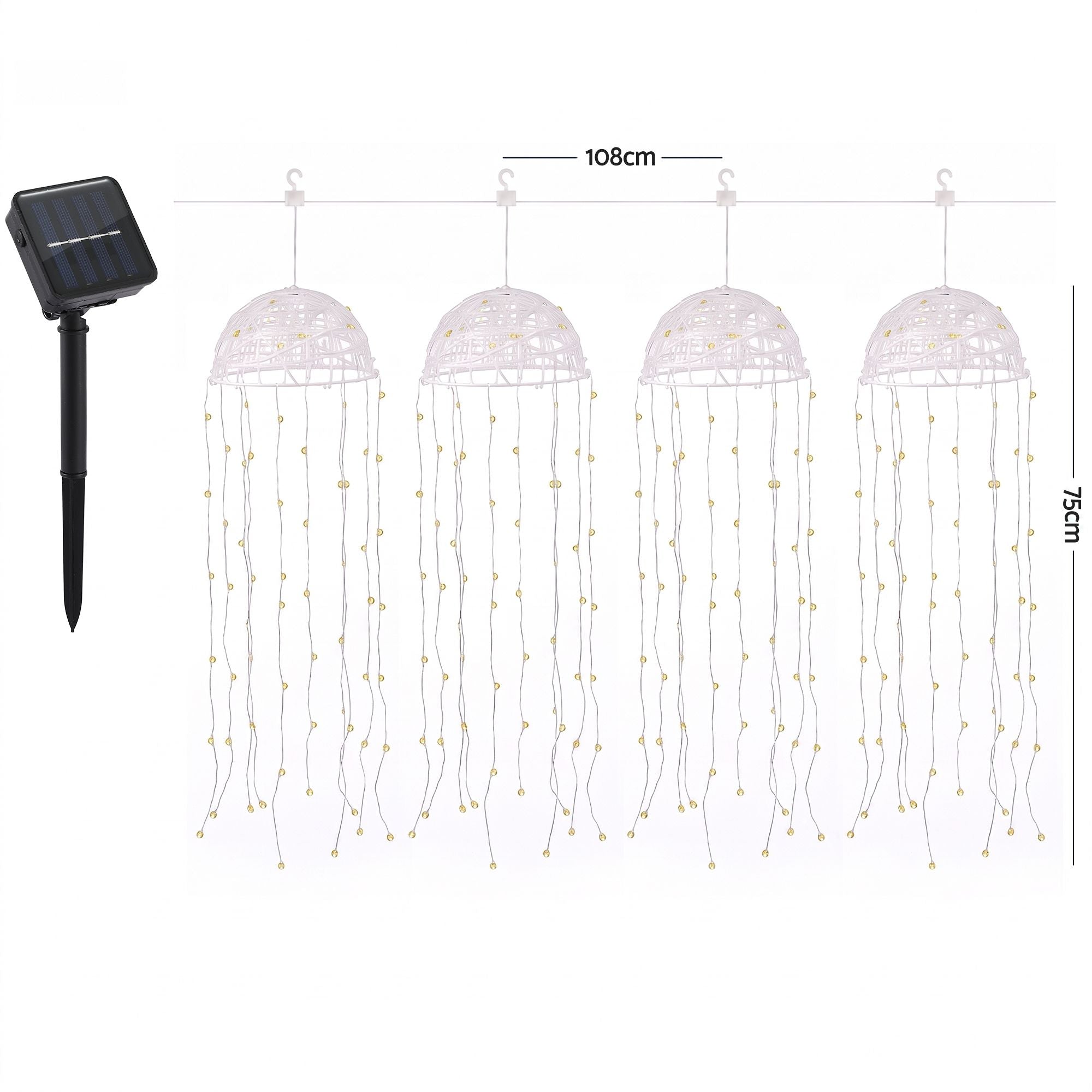 Jingle Jollys Christmas Lights Solar Jellyfish 4Pcs Garden Decorative Warm White