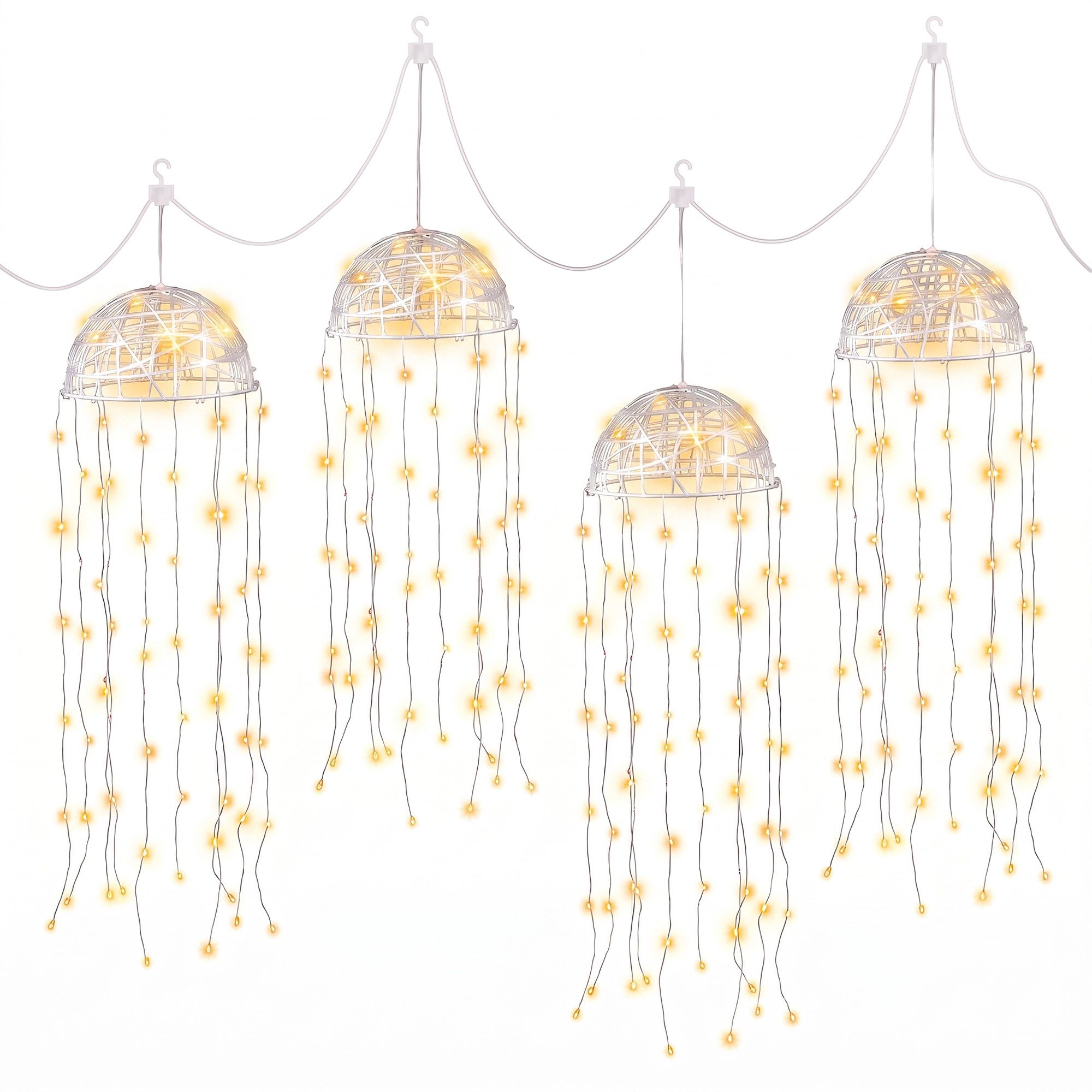 Jingle Jollys Christmas Lights Solar Jellyfish 4Pcs Garden Decorative Warm White