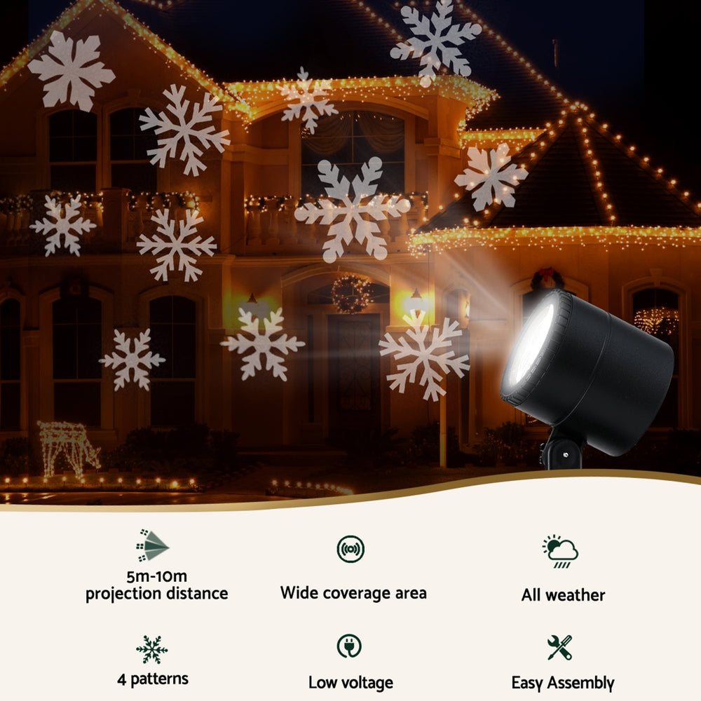 Outdoor Decorations & Lights: Jingle Jollys Christmas Lights Laser Light Snowflake Projector Indoor Outdoor