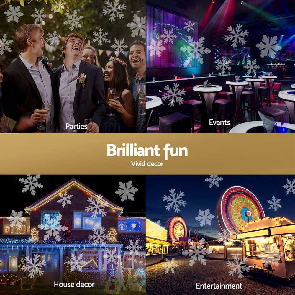 Outdoor Decorations & Lights: Jingle Jollys Christmas Lights Laser Light Snowflake Projector Indoor Outdoor