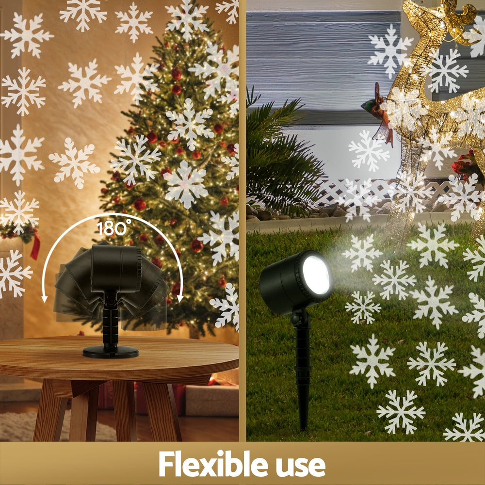 Outdoor Decorations & Lights: Jingle Jollys Christmas Lights Laser Light Snowflake Projector Indoor Outdoor