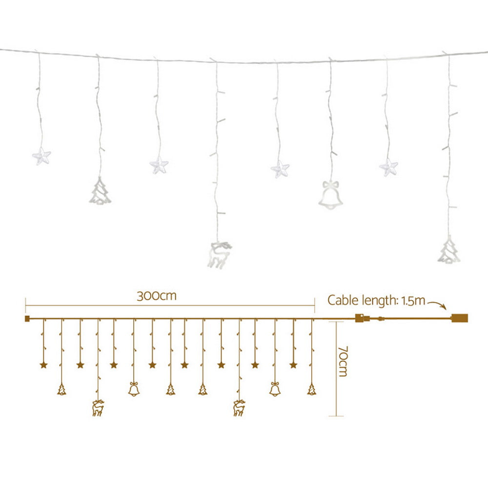 Outdoor Decorations & Lights: 138 LED 3M Christmas Lights Icicle Light Warm White Jingle Jollys