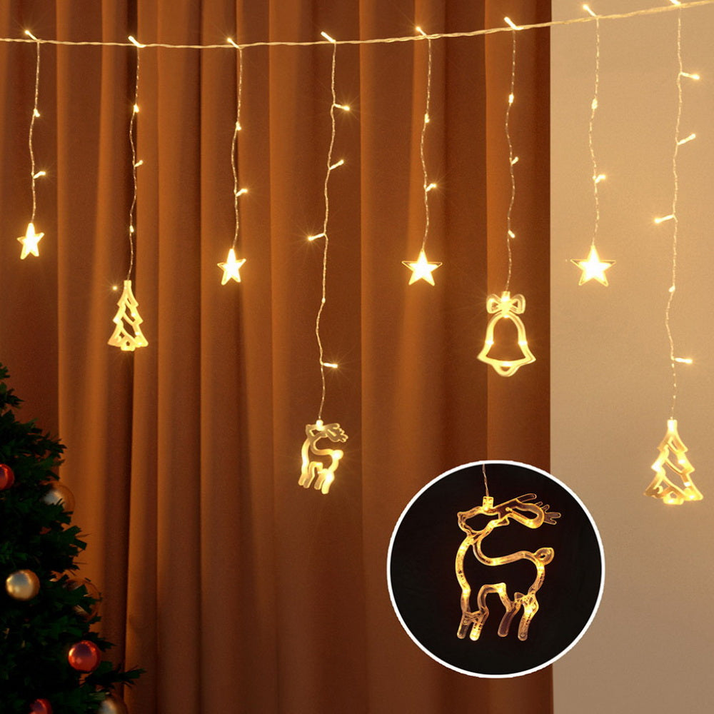 Outdoor Decorations & Lights: 138 LED 3M Christmas Lights Icicle Light Warm White Jingle Jollys