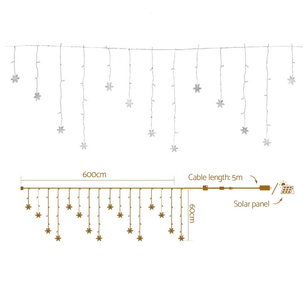 Outdoor Decorations & Lights: 160 LED 6M Christmas Lights Icicle Light Solar Cold Jingle Jollys