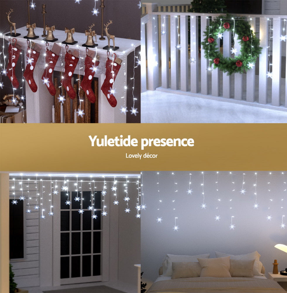 Outdoor Decorations & Lights: 160 LED 6M Christmas Lights Icicle Light Solar Cold Jingle Jollys