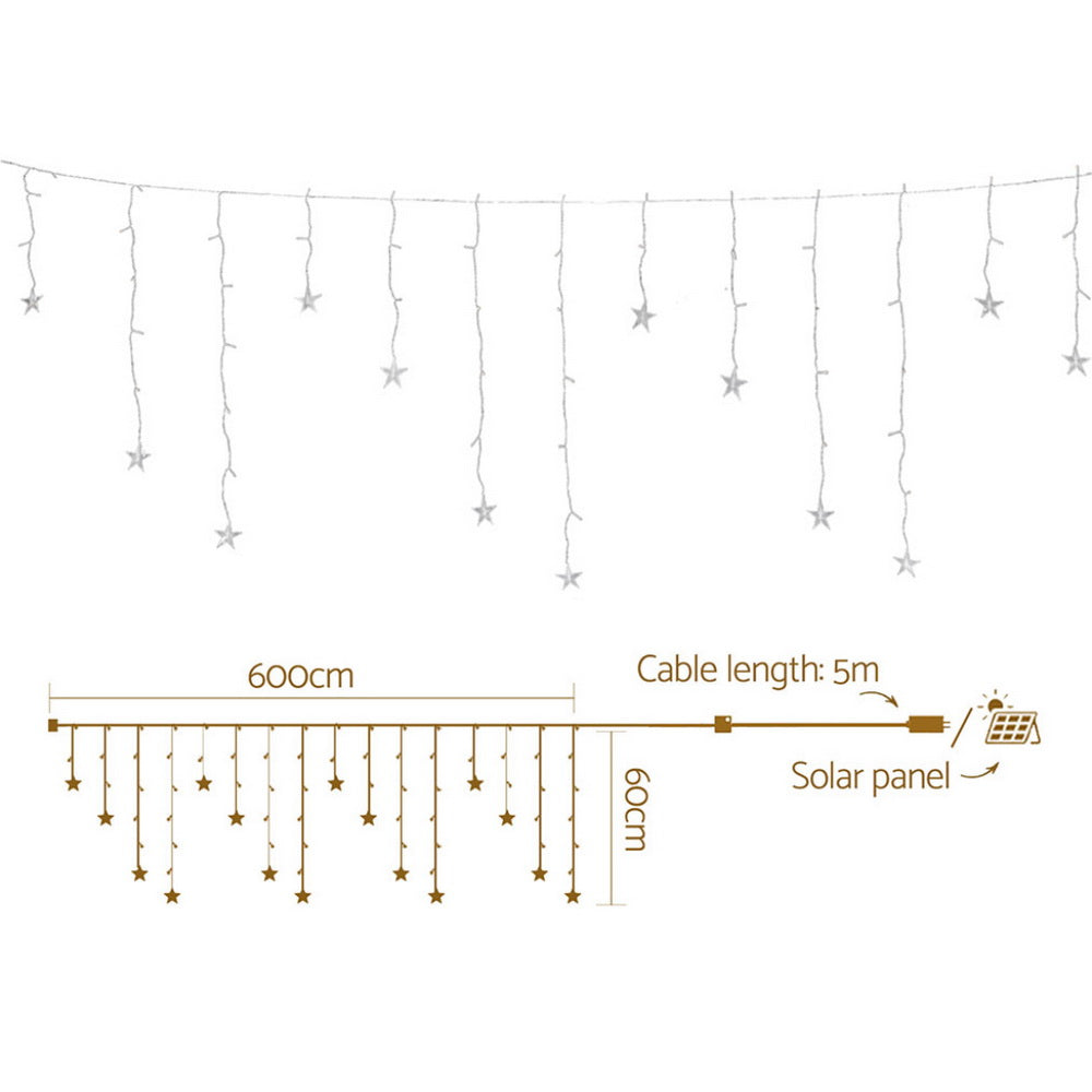 Outdoor Decorations & Lights: 160 LED 6M Christmas Lights Icicle Light Solar Warm Jingle Jollys